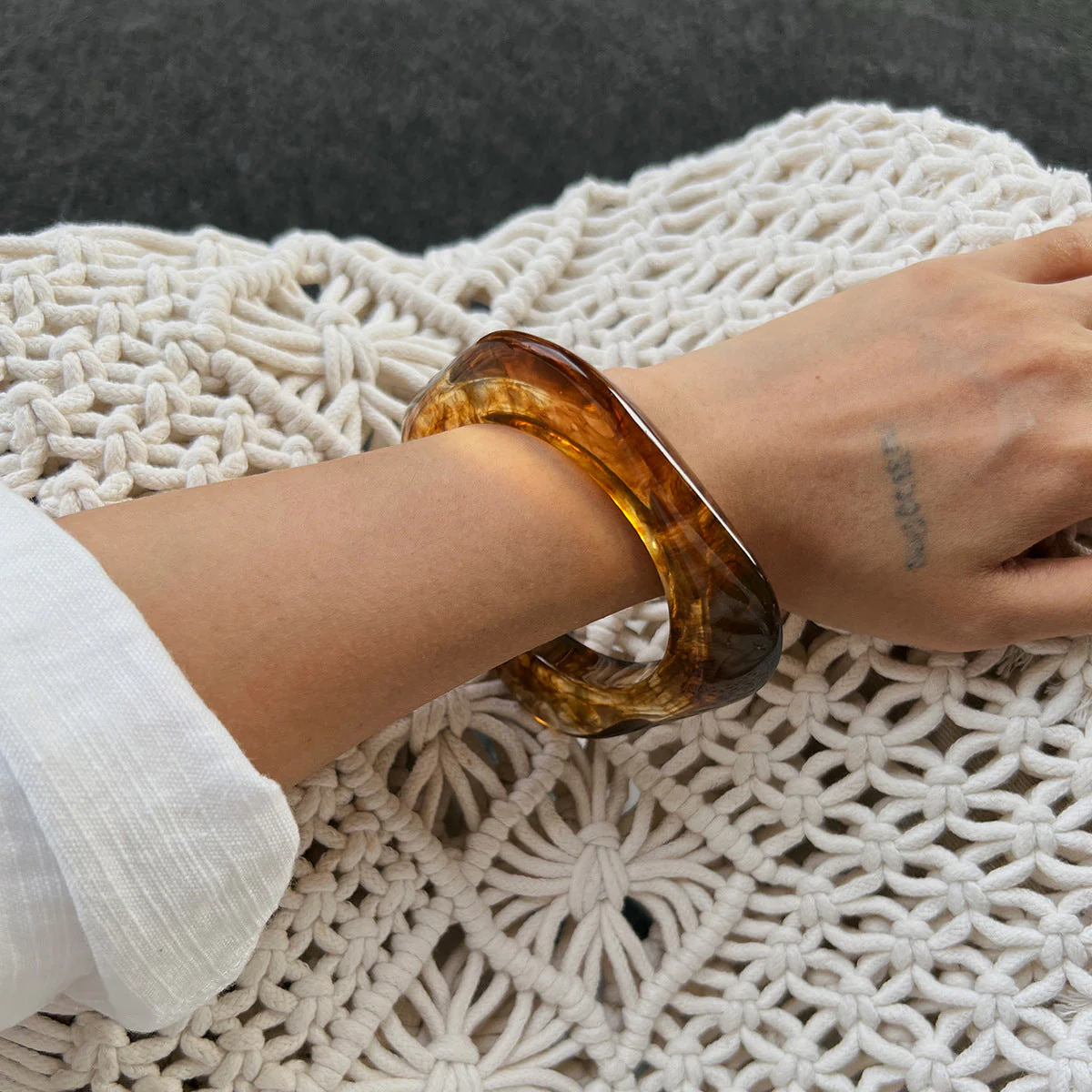 Wide Marble Texture Translucent Bracelet - Image 7