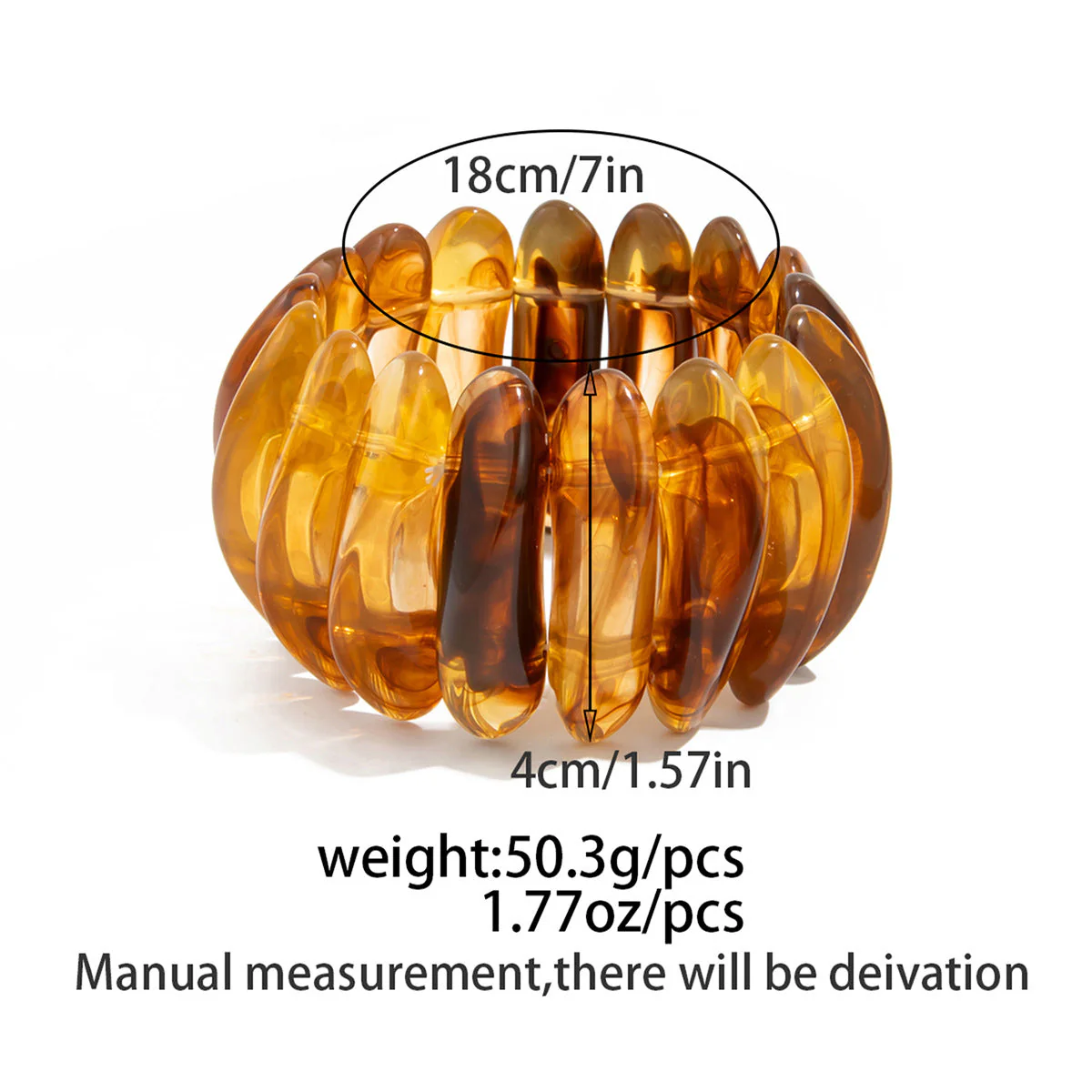 Wide Marble Texture Translucent Bracelet - Image 8