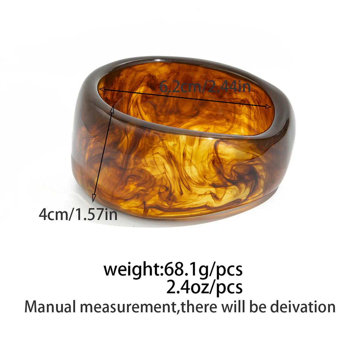 Wide Marble Texture Translucent Bracelet - Image 9