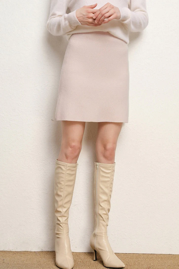 Wool A-Line Mini Skirt - Image 10
