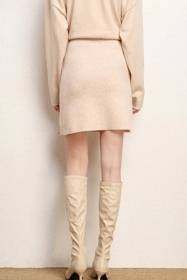 Wool A-Line Mini Skirt - Image 12