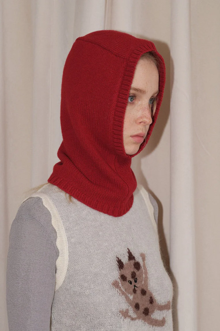 Wool Balaclava One-Piece Warm Knitted Hat - Image 4