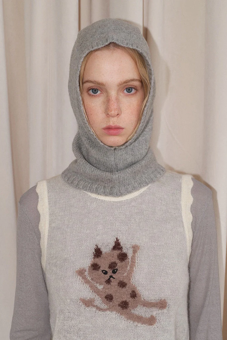 Wool Balaclava One-Piece Warm Knitted Hat - Image 5