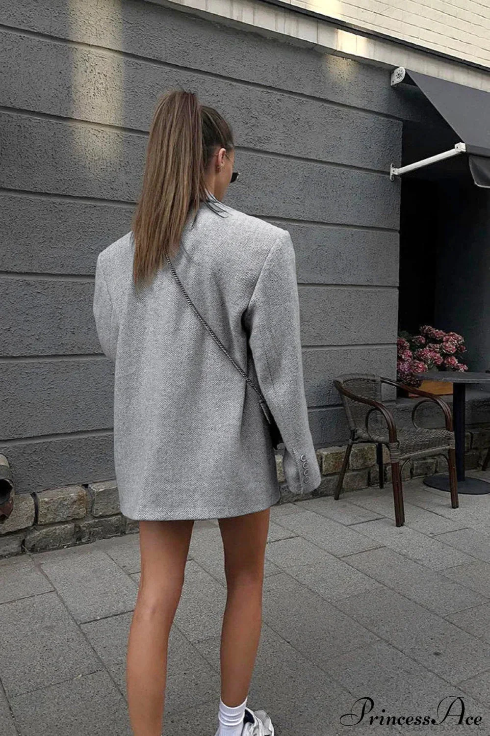 Wool Blazer Loose Elegant Commute Coat - Image 3