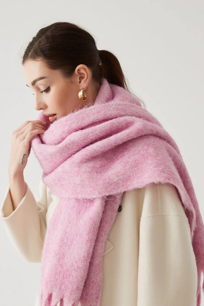 Wool Blend Blush Pink Scarf - Image 5