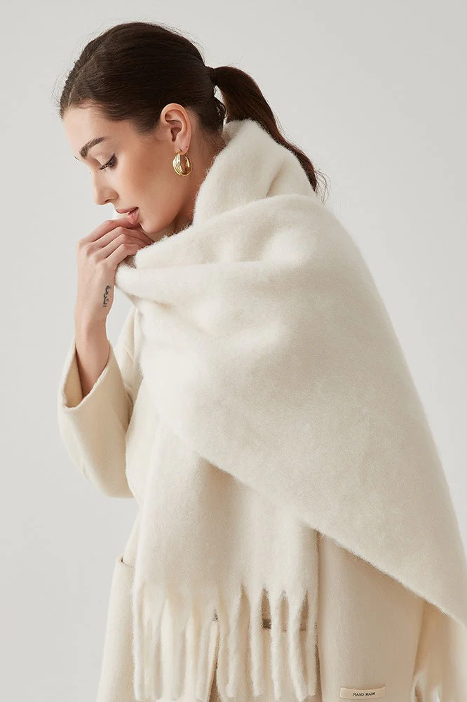 Wool Blend Blush Pink Scarf - Image 7