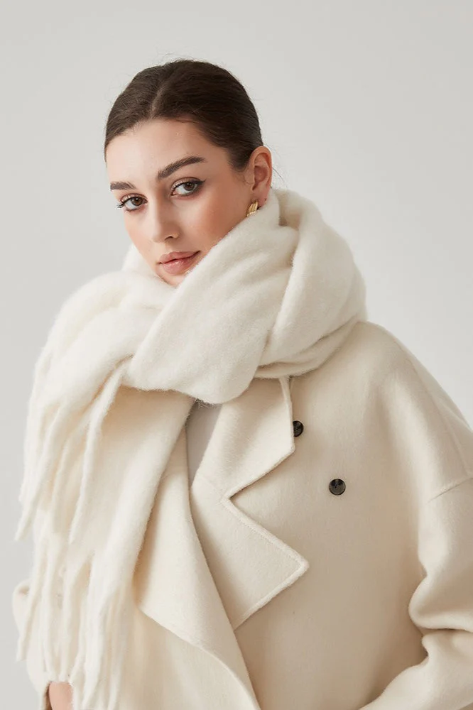 Wool Blend Blush Pink Scarf - Image 8