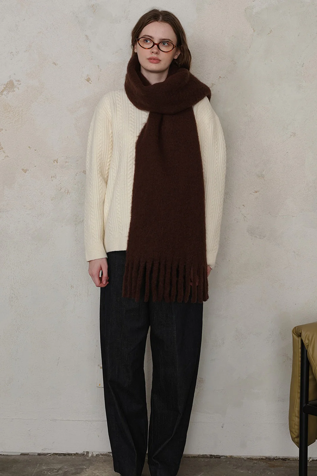 Wool Blend Fringed Scarf - Image 12