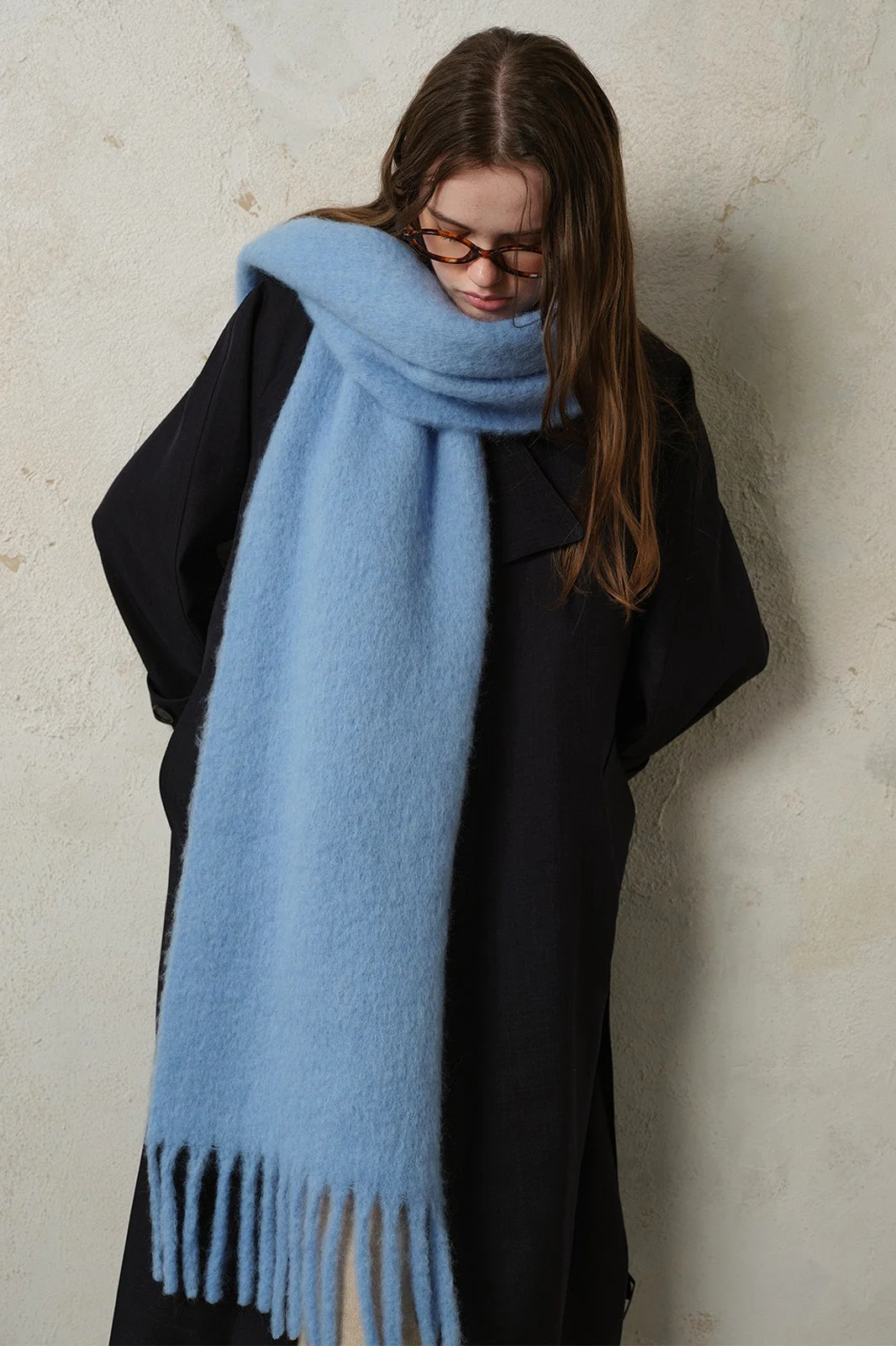 Wool Blend Fringed Scarf - Image 3