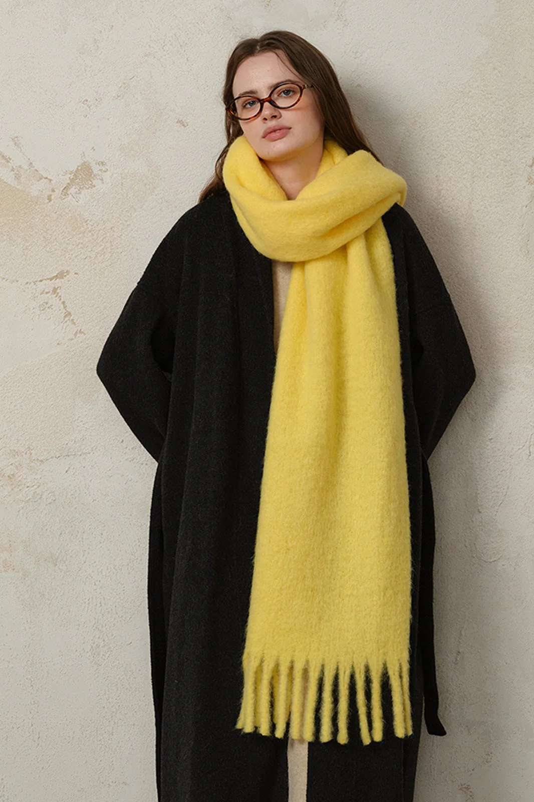 Wool Blend Fringed Scarf - Image 7