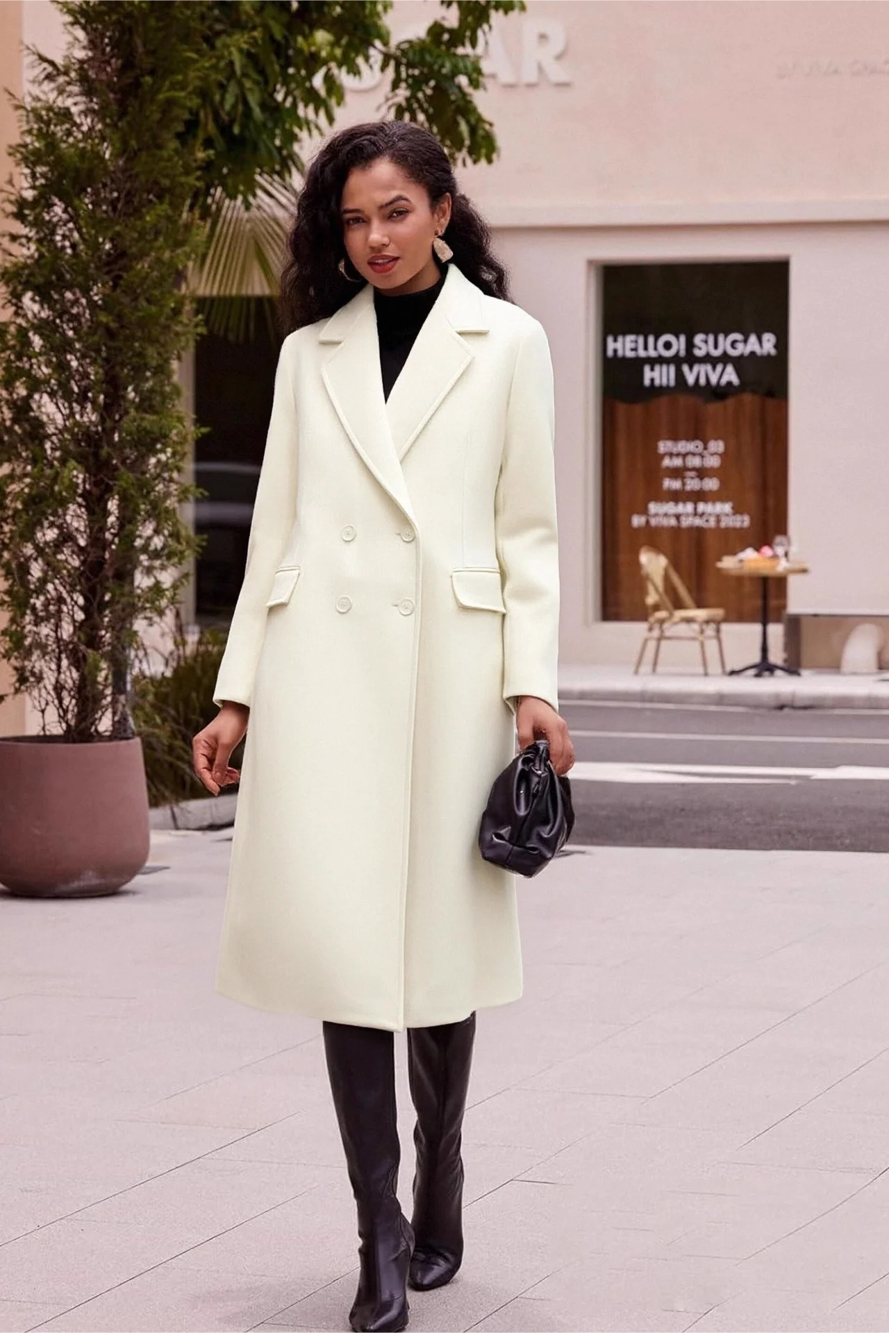 Wool Blend Loose Chic Slim Elegant Overcoat - Image 4