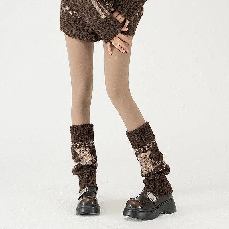Wool Chunky Slouchy Sexy Red Leg Warmers - Image 7