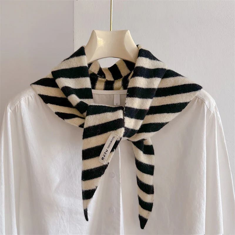 Wool Knitted Stripe Scarf - Image 3