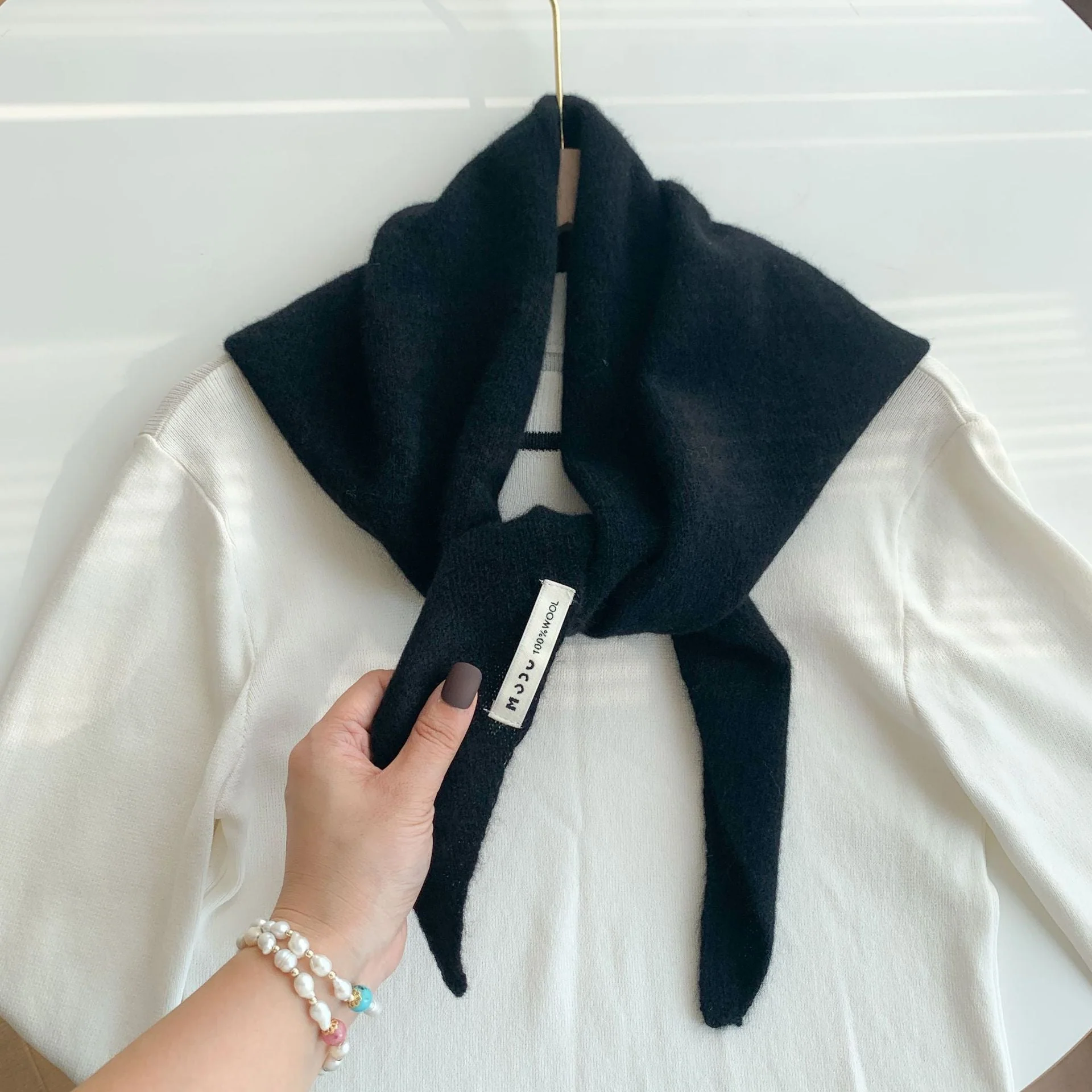 Wool Knitted Stripe Scarf - Image 8