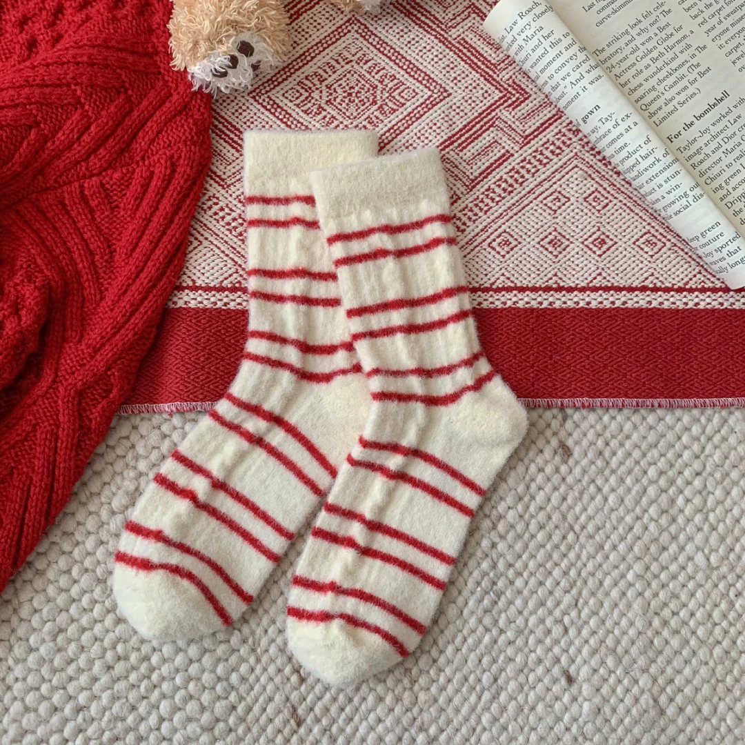 Wool Thick Warm Red Cute Socks - Image 8