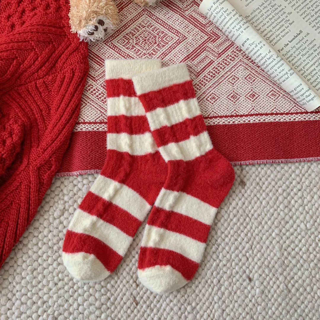 Wool Thick Warm Red Cute Socks - Image 9