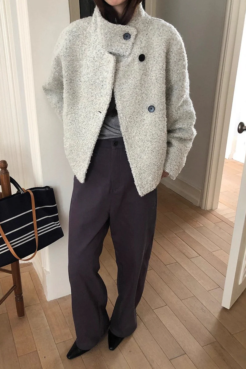 Wool Trendy Sweet Loose Snap Coat - Image 4