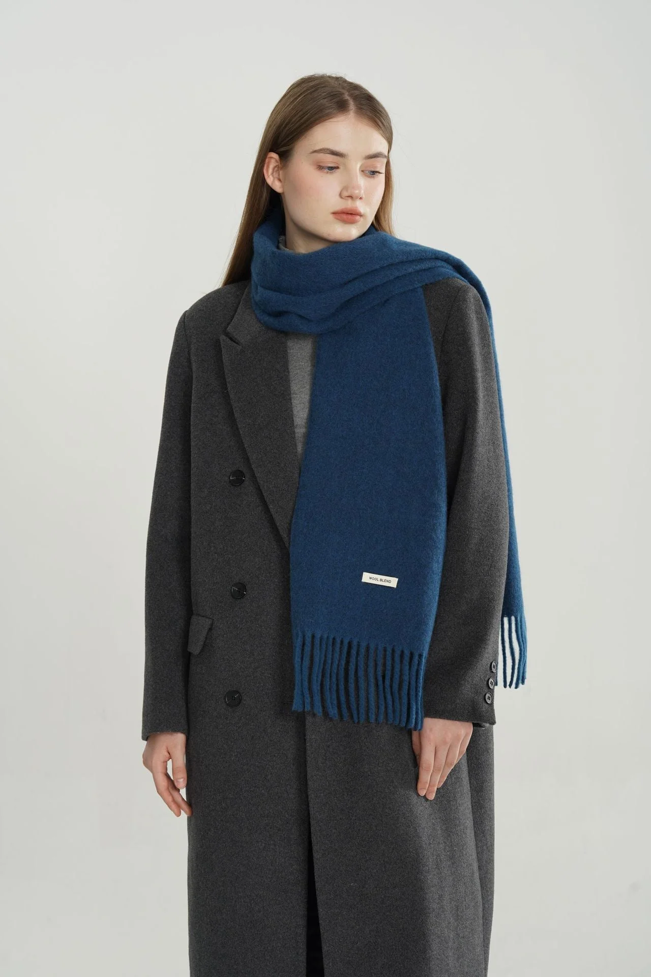 Woven Fringe Wool Blend Scarf - Image 13
