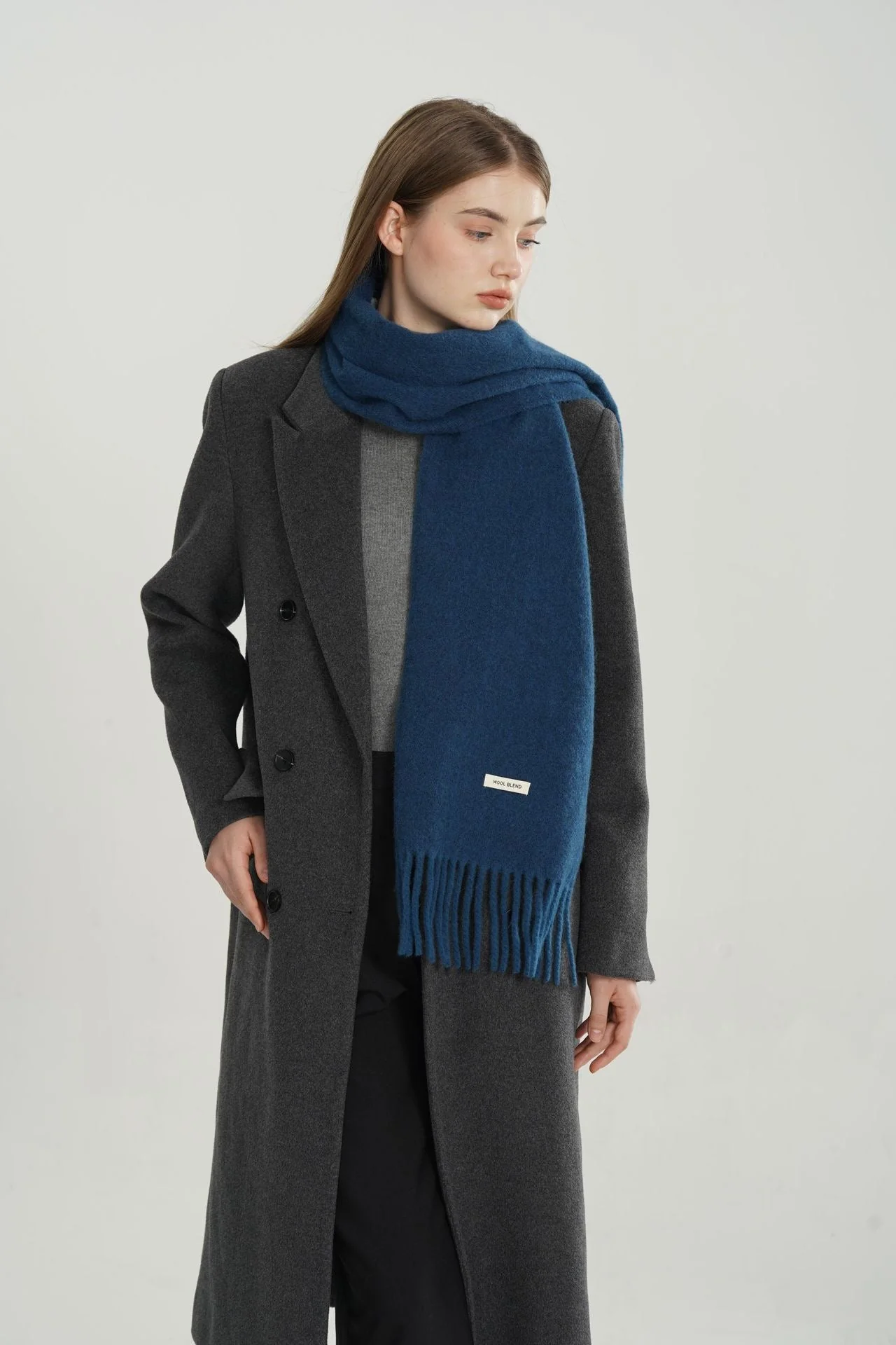 Woven Fringe Wool Blend Scarf - Image 14