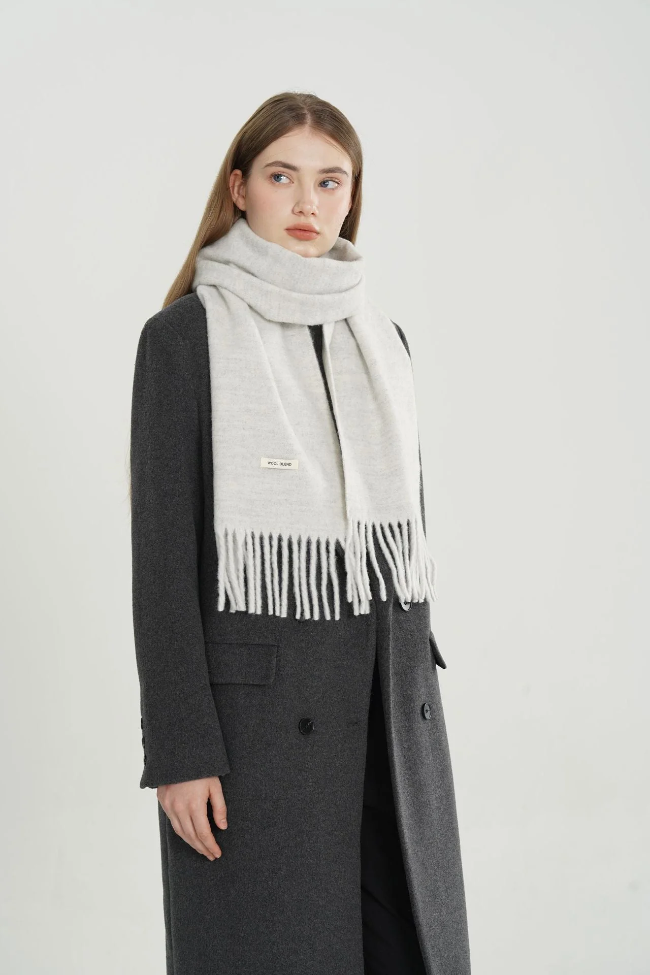 Woven Fringe Wool Blend Scarf - Image 15