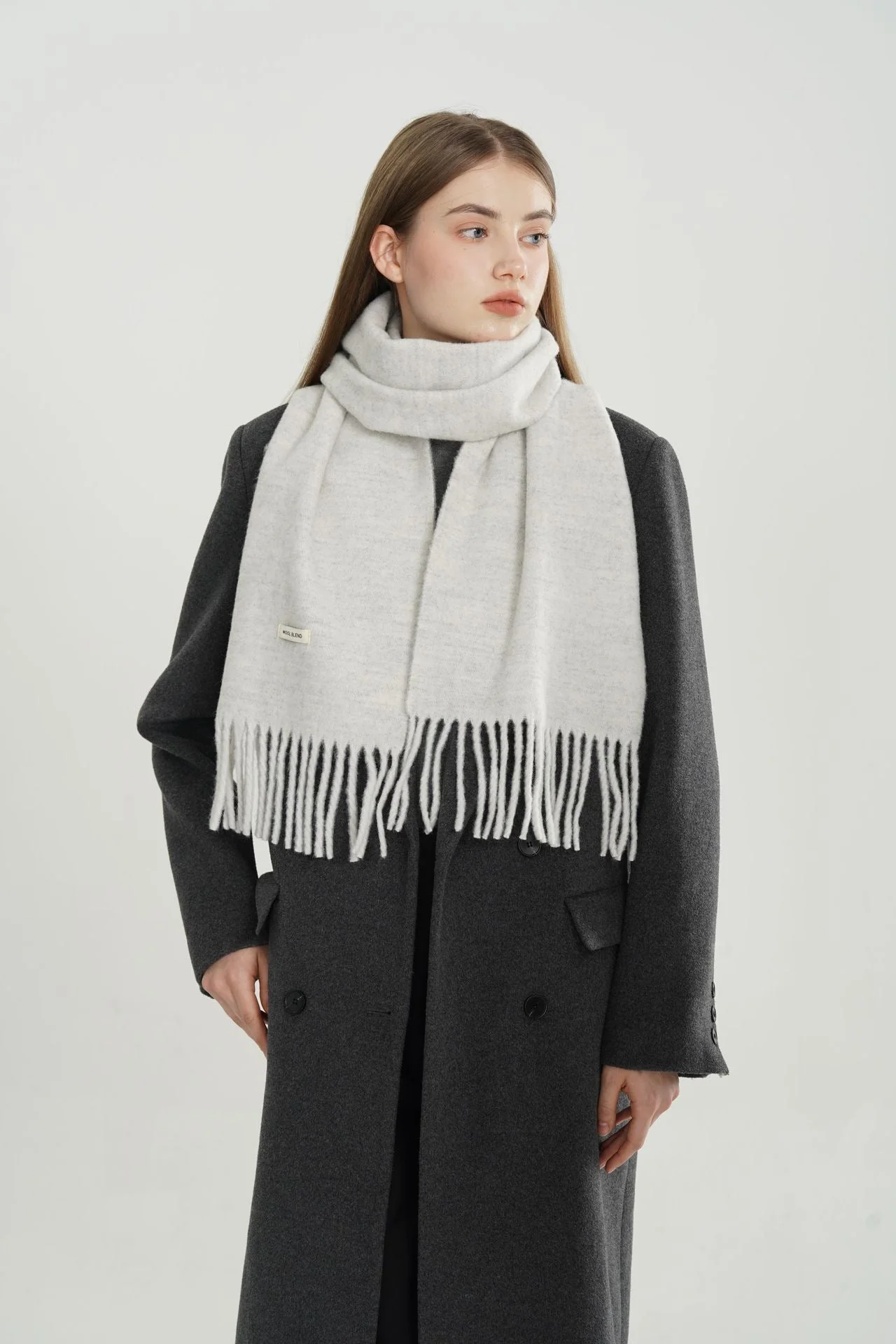 Woven Fringe Wool Blend Scarf - Image 16