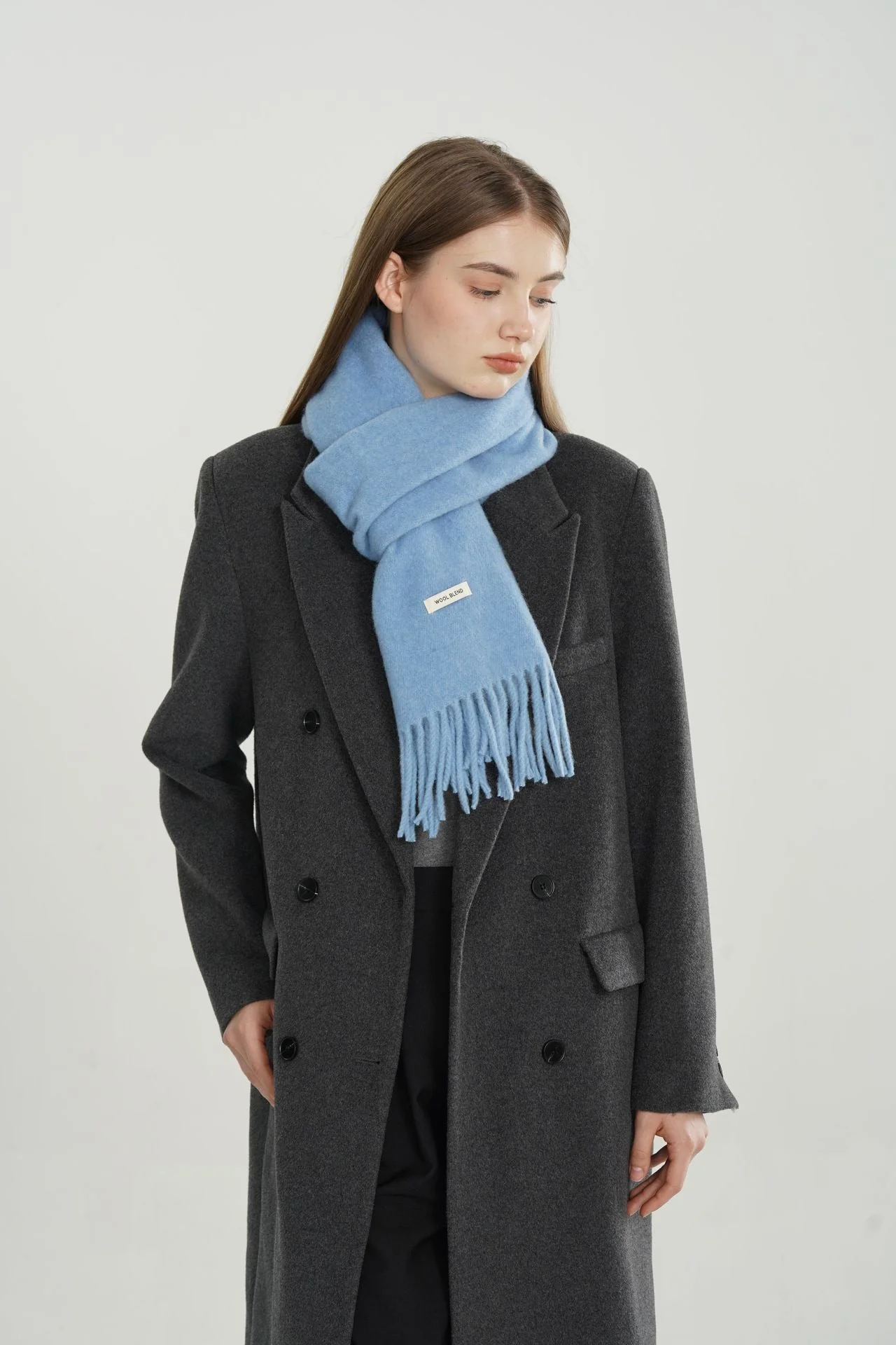 Woven Fringe Wool Blend Scarf - Image 17