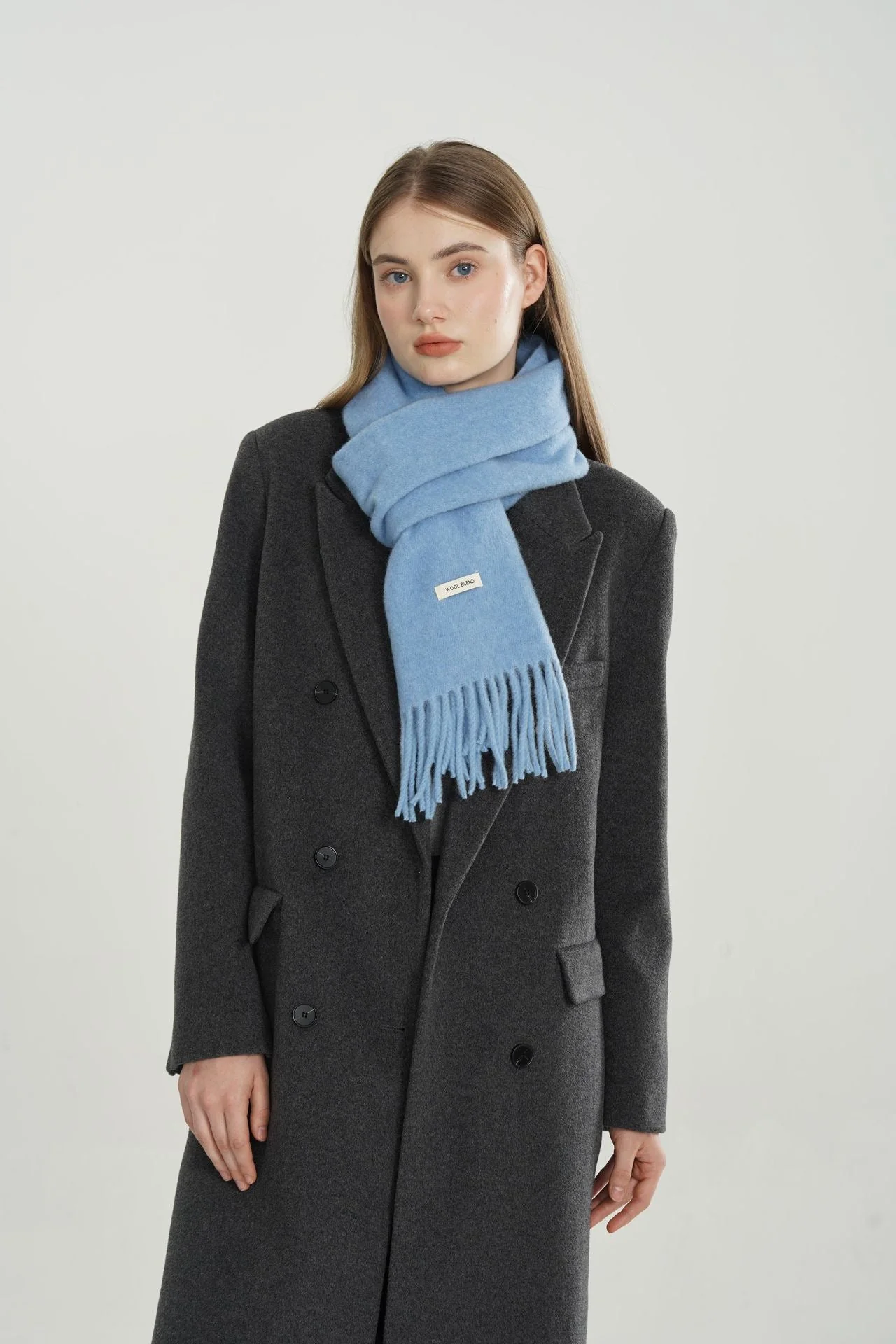 Woven Fringe Wool Blend Scarf - Image 18
