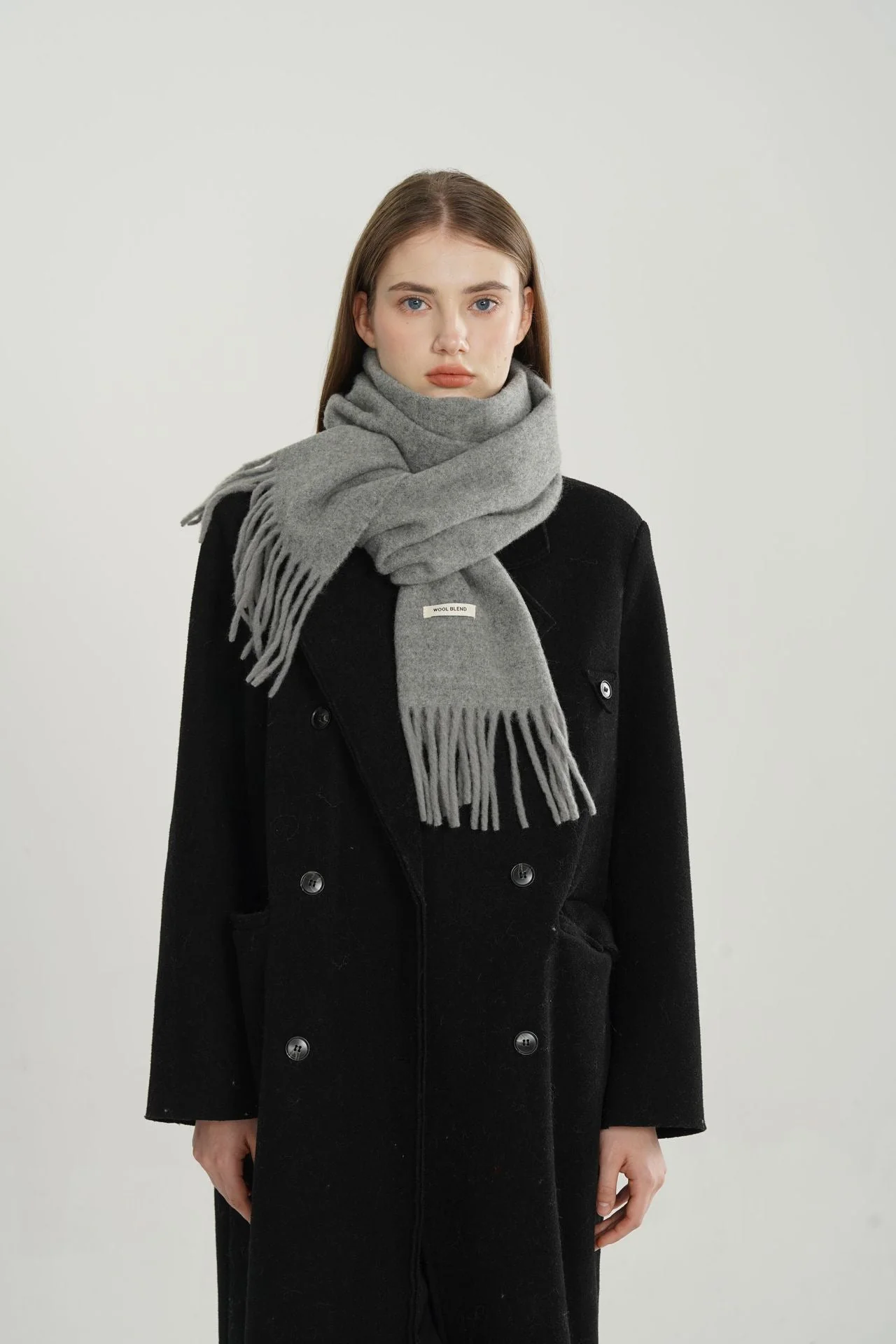 Woven Fringe Wool Blend Scarf - Image 7