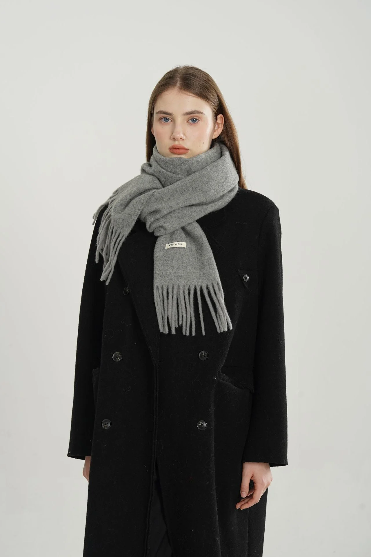 Woven Fringe Wool Blend Scarf - Image 8