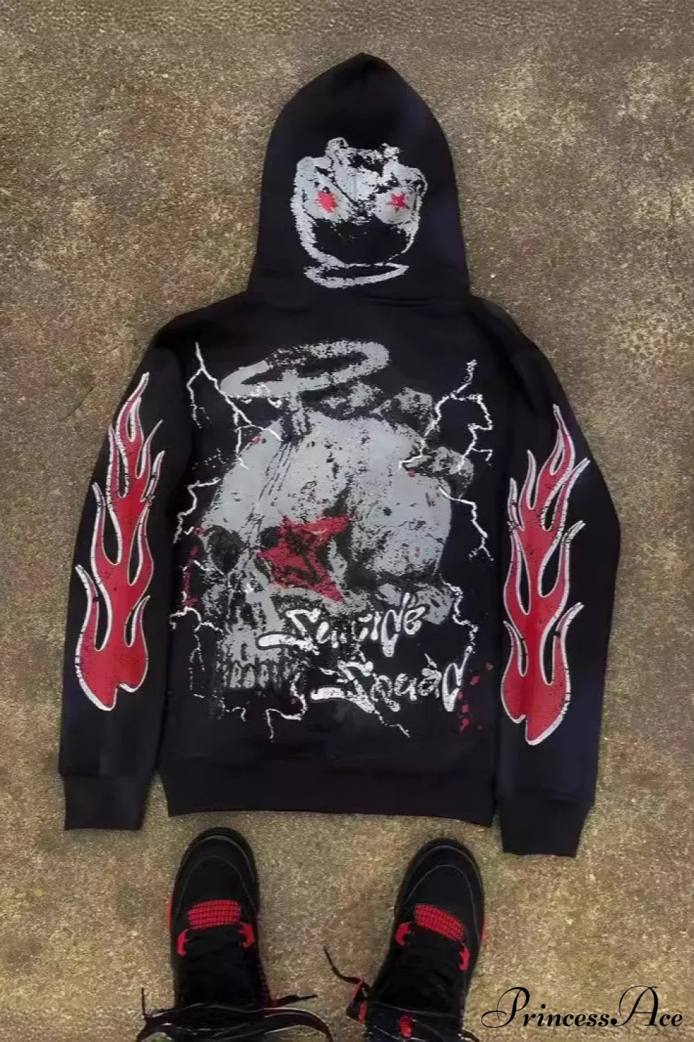 Y2K Dark Hip-Hop Cartoon Zip Hoodie - Image 2