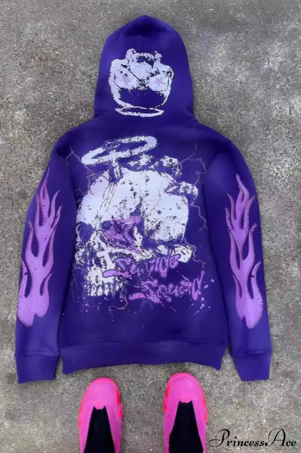 Y2K Dark Hip-Hop Cartoon Zip Hoodie - Image 4