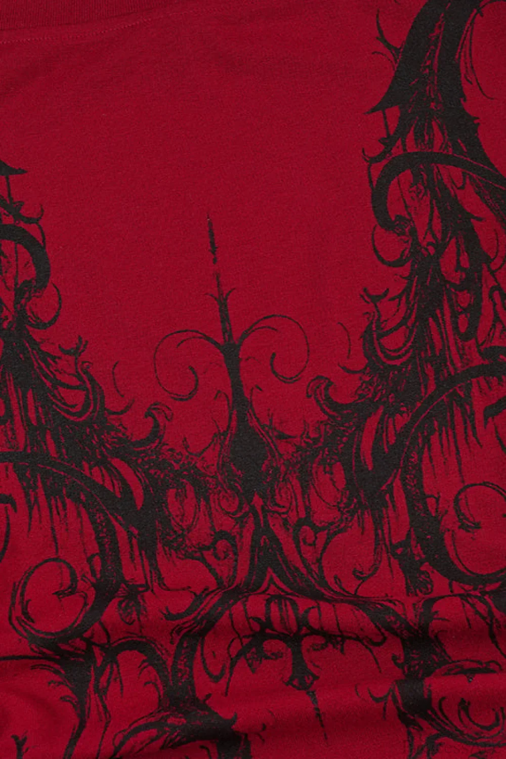 Y2K Dark Print Off Shoulder Long Sleeve Tee - Image 5