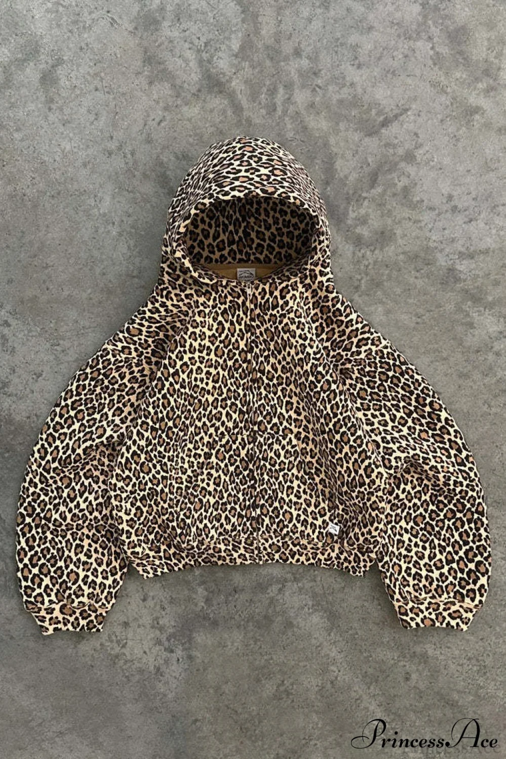 Y2K Leopard Print Hip-Hop Zip Hoodie - Image 3