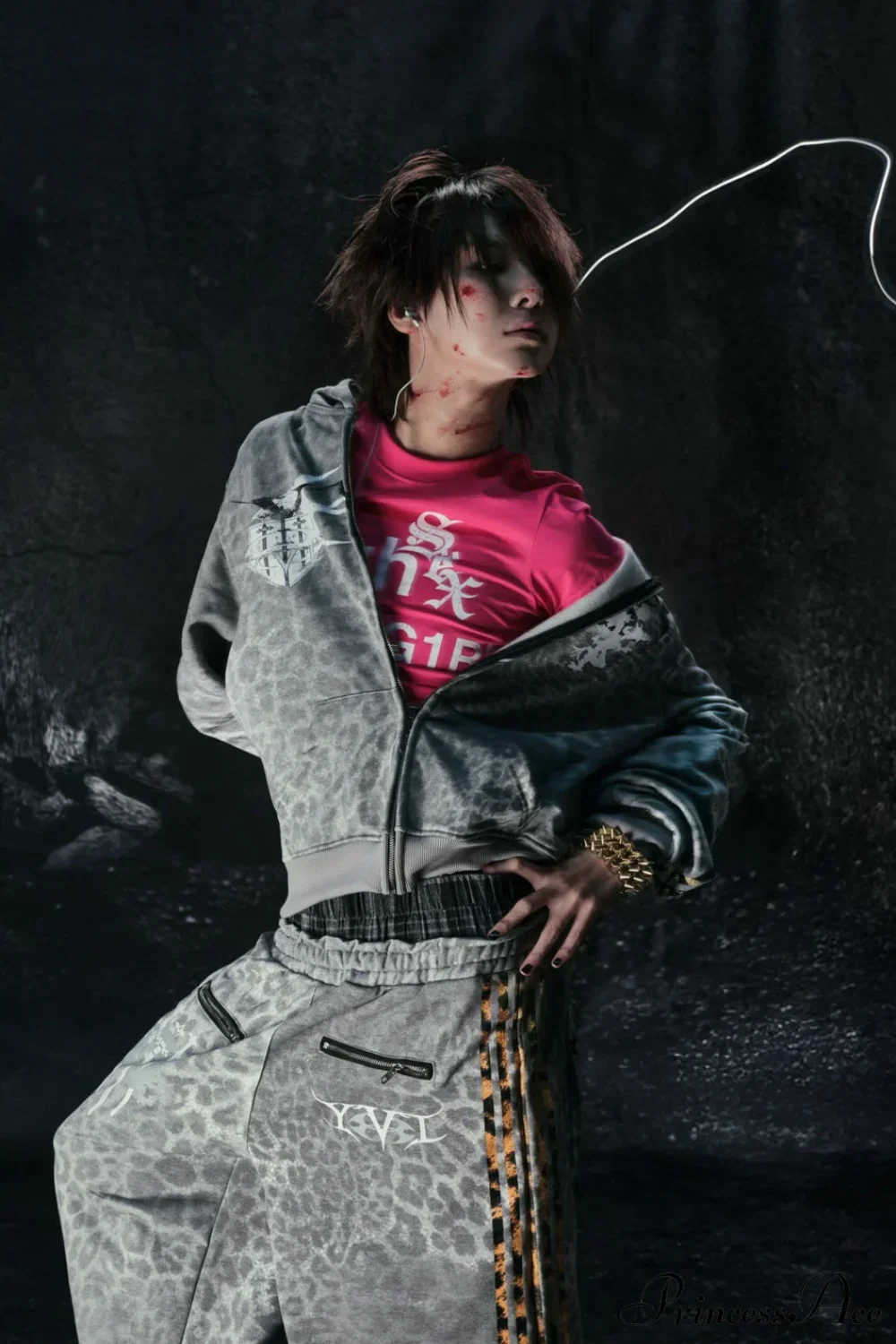 Y2K Leopard Striped Street Zip Hoodie - Image 3