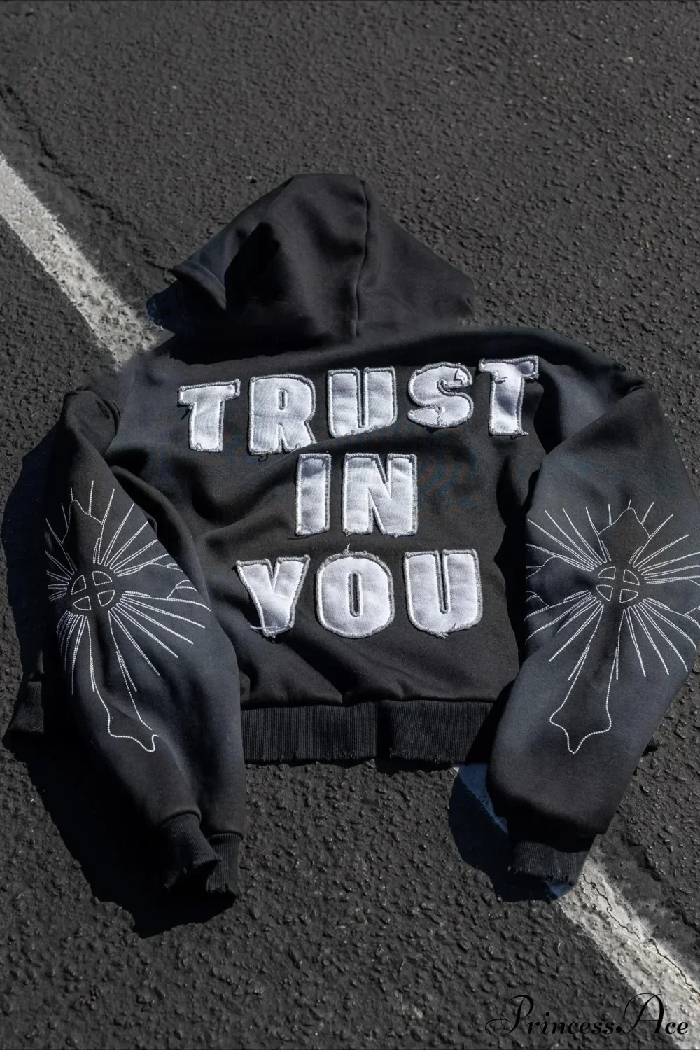 Y2K Long Sleeve Street Applique Embroidered Hoodie - Image 2