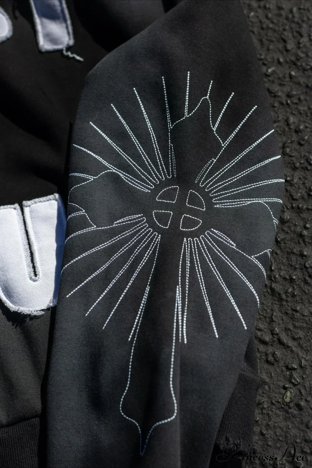 Y2K Long Sleeve Street Applique Embroidered Hoodie - Image 4