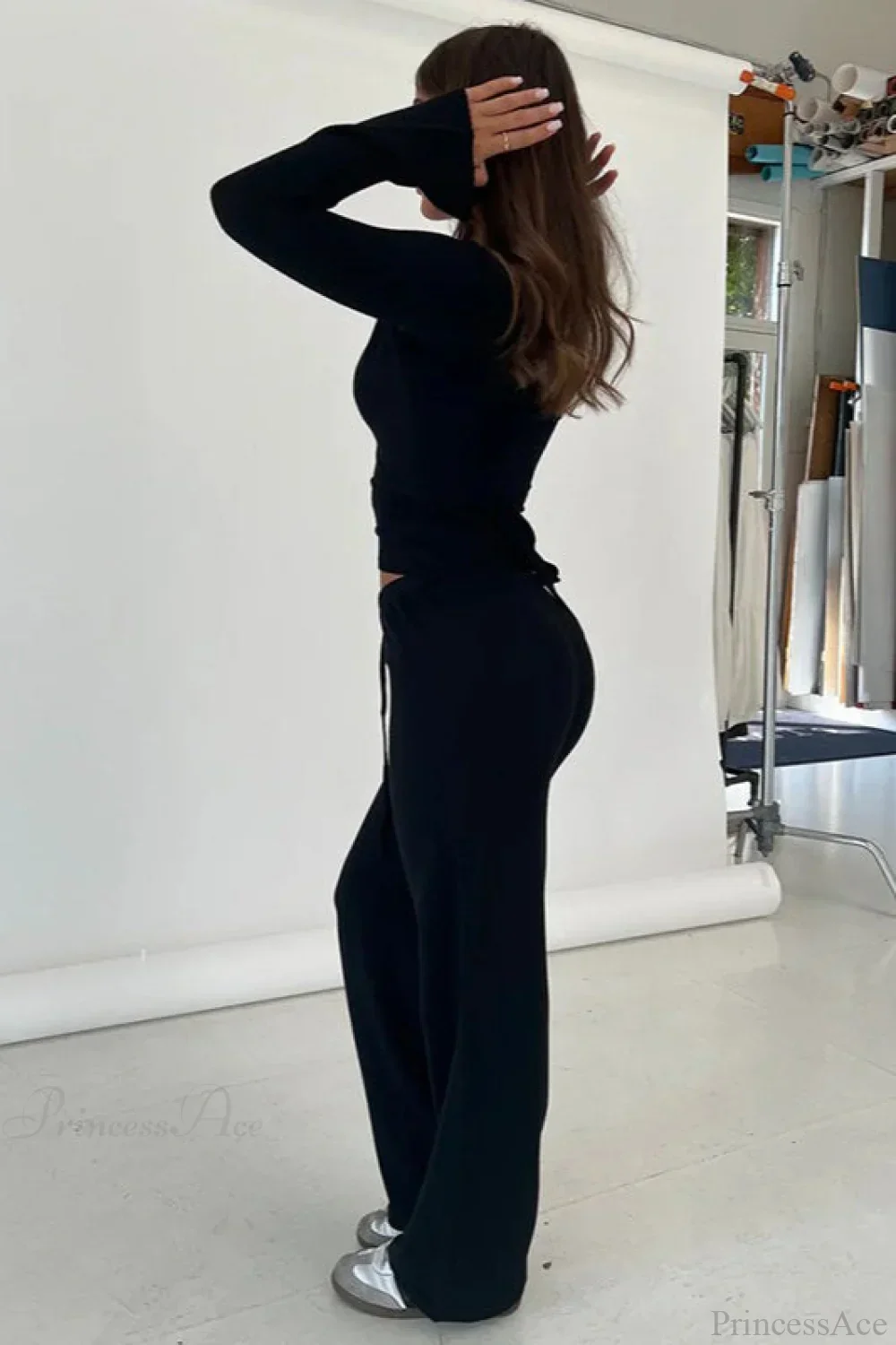 Y2K Sexy V-Neck Fitted Top Casual Pants Two Piece Set - Image 12