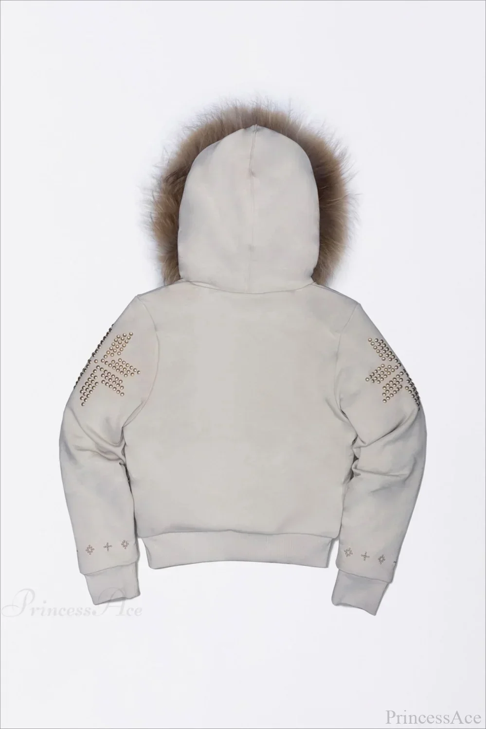 Y2K Sherpa Collar Rhinestone Zip-Front Waist-Cinched Hoodie - Image 8
