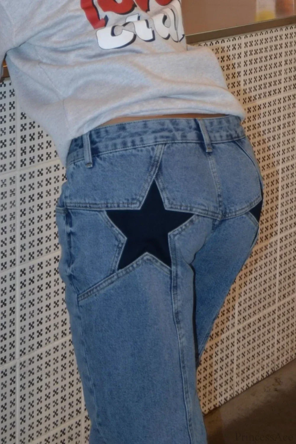Y2K Star Color-Block Patchwork Jeans - Image 10