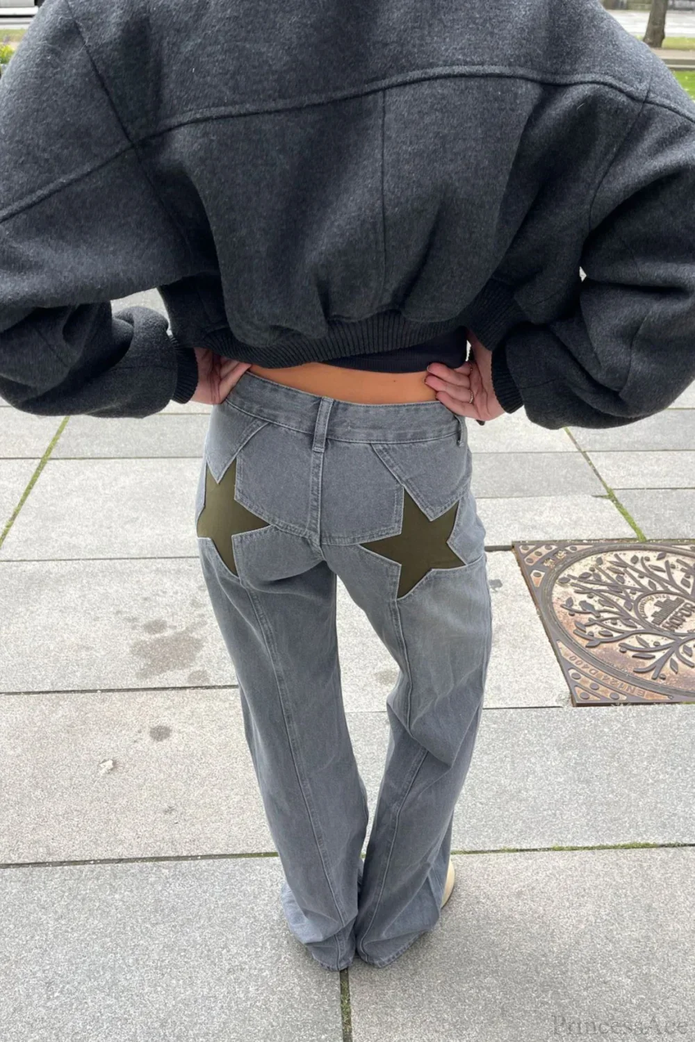 Y2K Star Color-Block Patchwork Jeans - Image 20