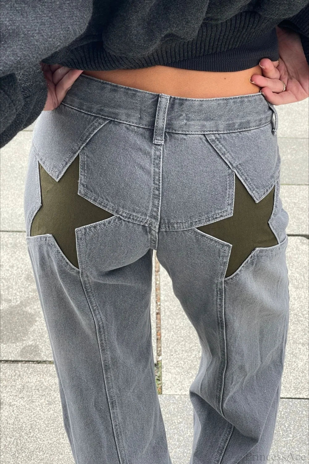 Y2K Star Color-Block Patchwork Jeans - Image 21