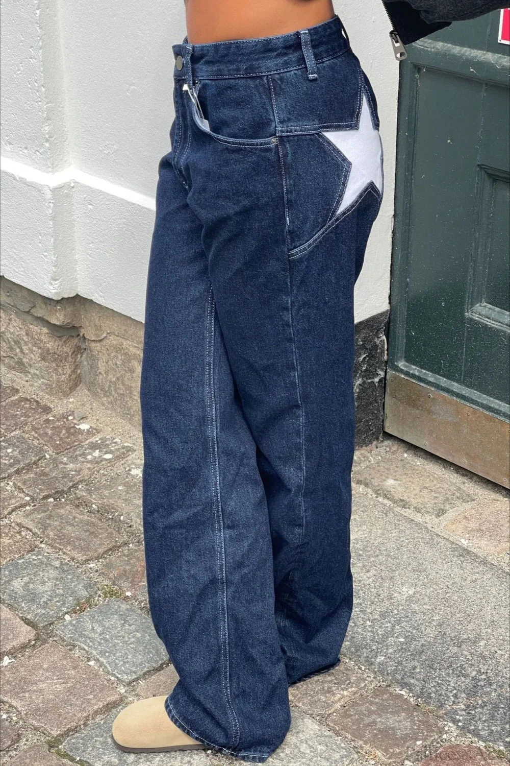Y2K Star Color-Block Patchwork Jeans - Image 8
