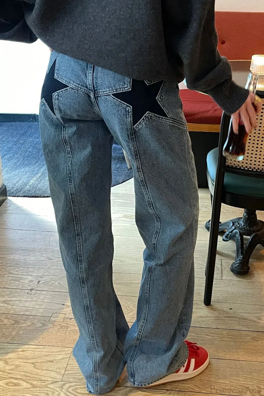 Y2K Star Color-Block Patchwork Jeans - Image 9
