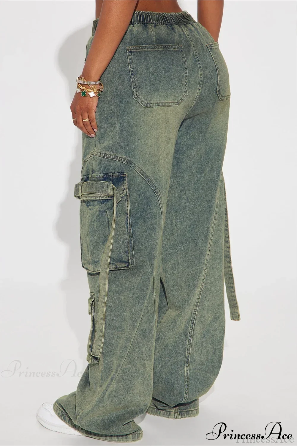 Y2K Street Hip-Hop Denim Cargo Pants - Image 2