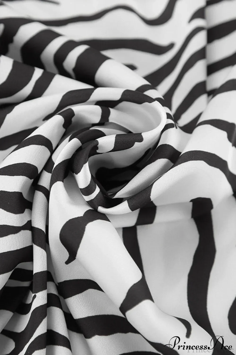 Zebra Print High Waist Draped Maxi Skirt - Image 3
