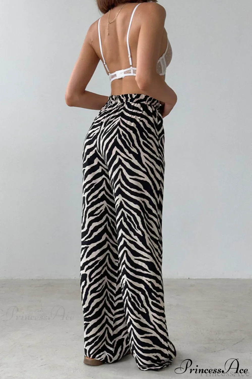 Zebra Print Loose Wide Leg Pants - Image 3