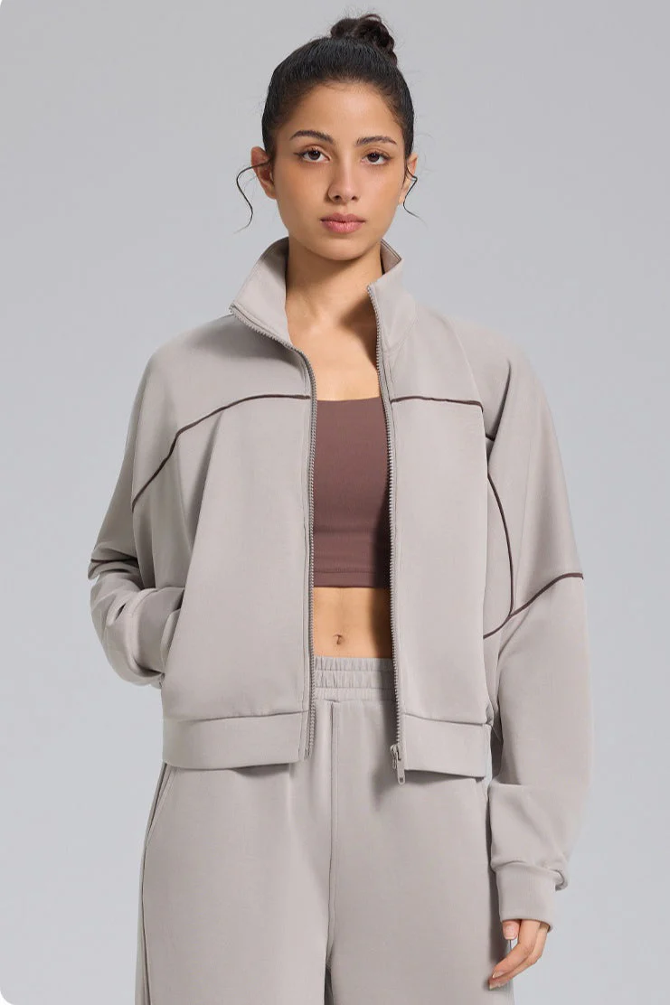 Zip Cardigan Loose Athletic Outdoor Yoga Long Sleeve Jacket - Image 10
