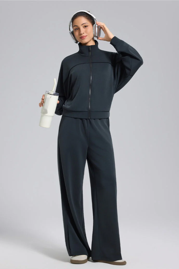 Zip Cardigan Loose Athletic Outdoor Yoga Long Sleeve Jacket - Image 3