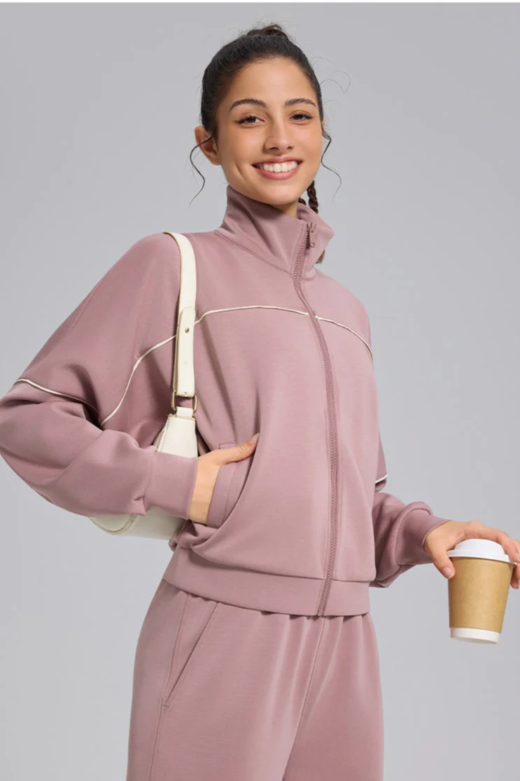 Zip Cardigan Loose Athletic Outdoor Yoga Long Sleeve Jacket - Image 4