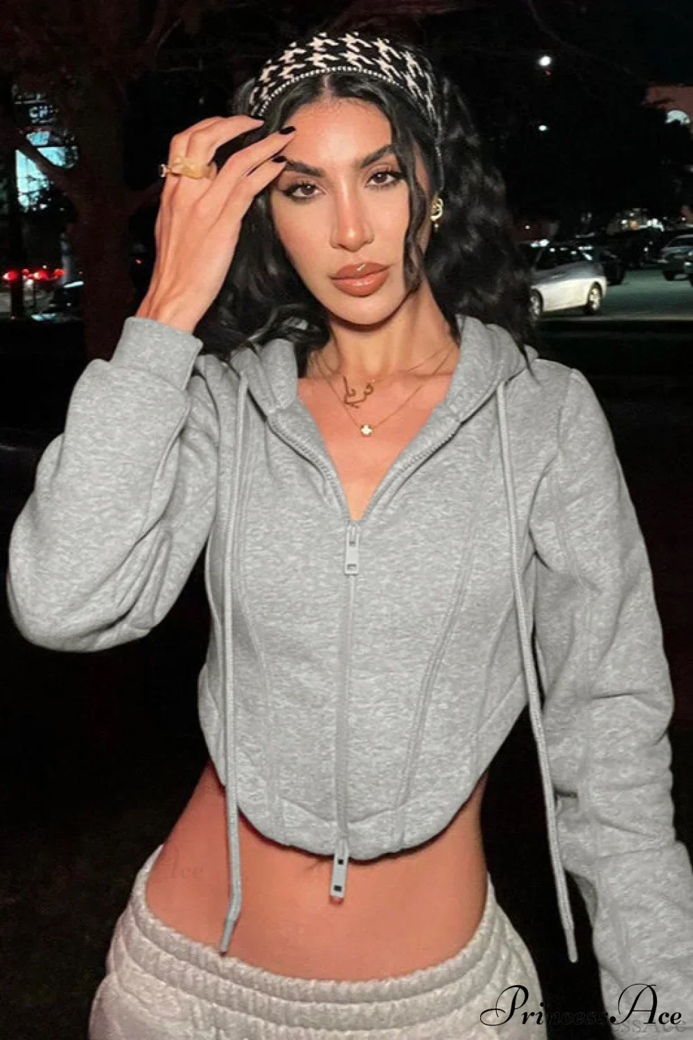 Zip Short Solid Cardigan Hoodie - Image 3